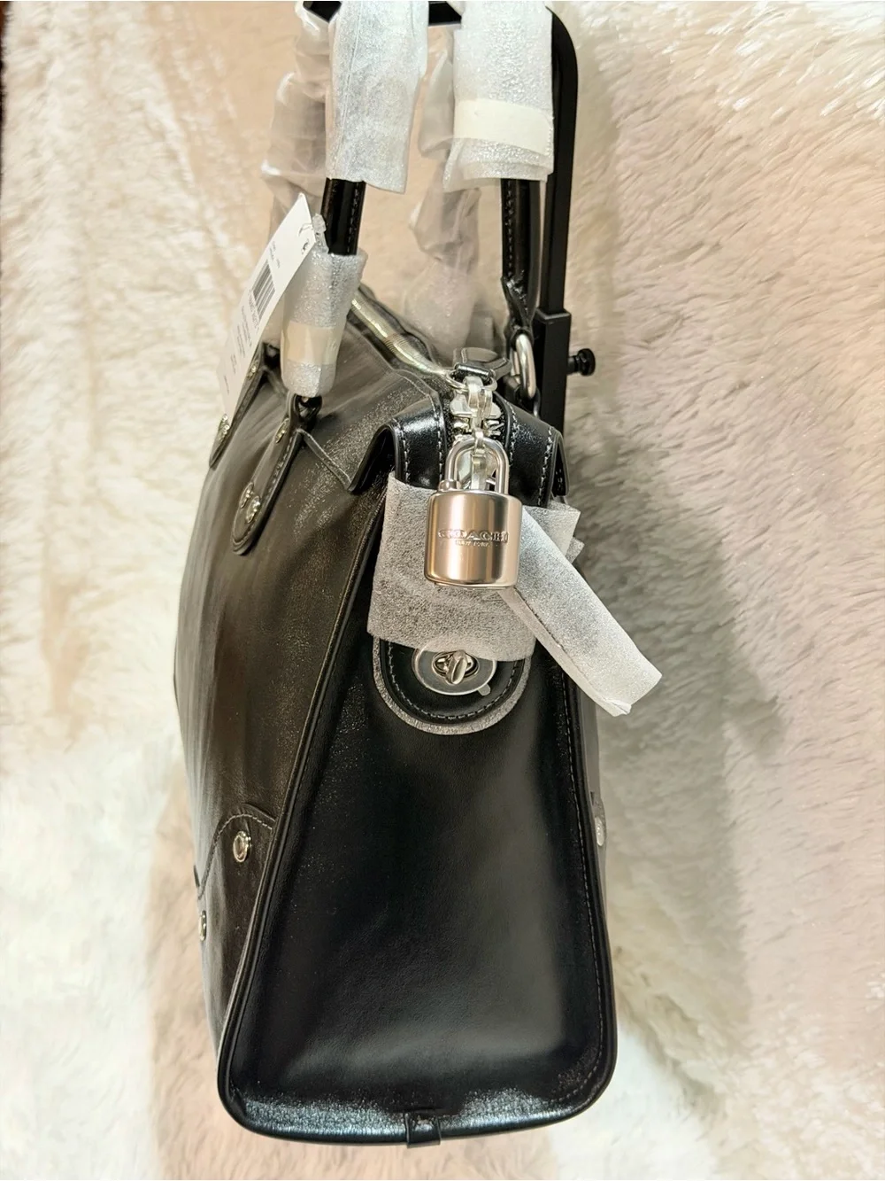 Coach Rhyder Satchel Bag 38 silver/ black NWT